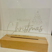 Merry Christmas LED light base and sign