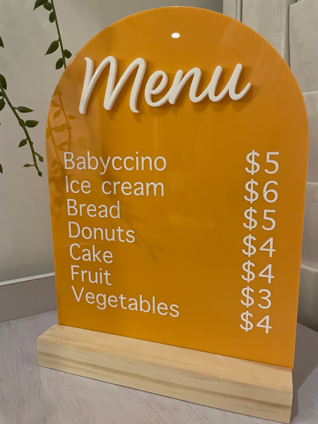 Acrylic Cafe Menu Sign