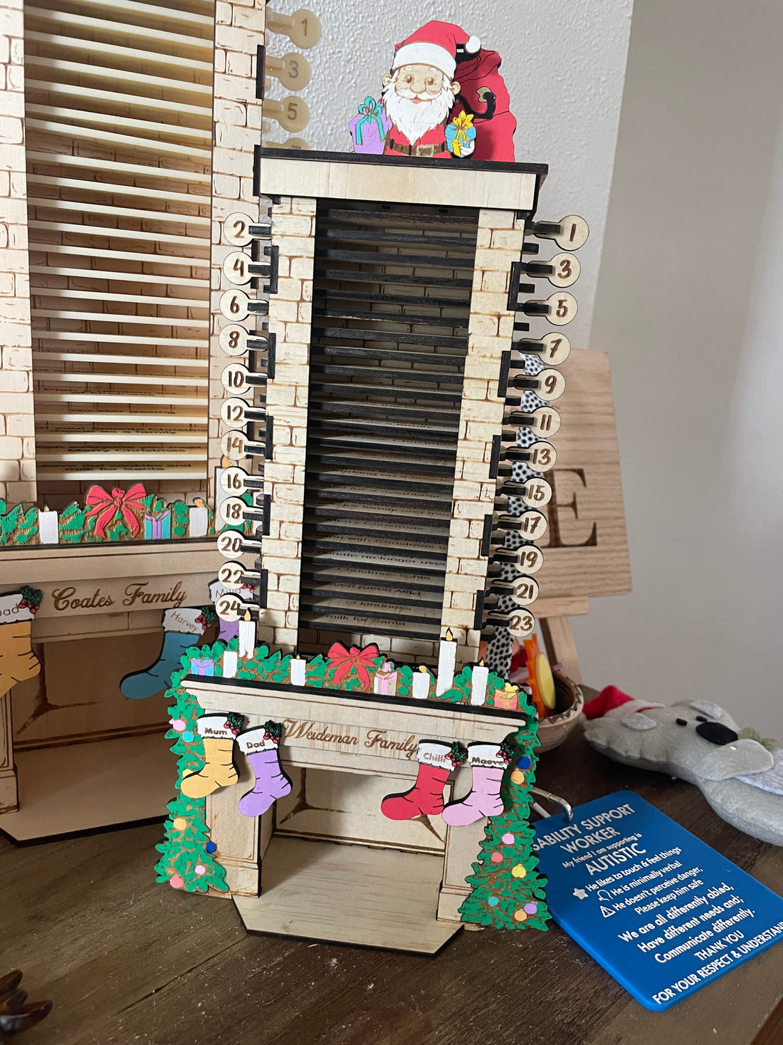 Christmas Countdown Advent Calendar - Santa down the chimney