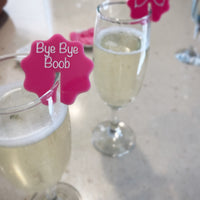 ‘Bye Bye Boob’ Mastectomy Party Pink Drink Tags