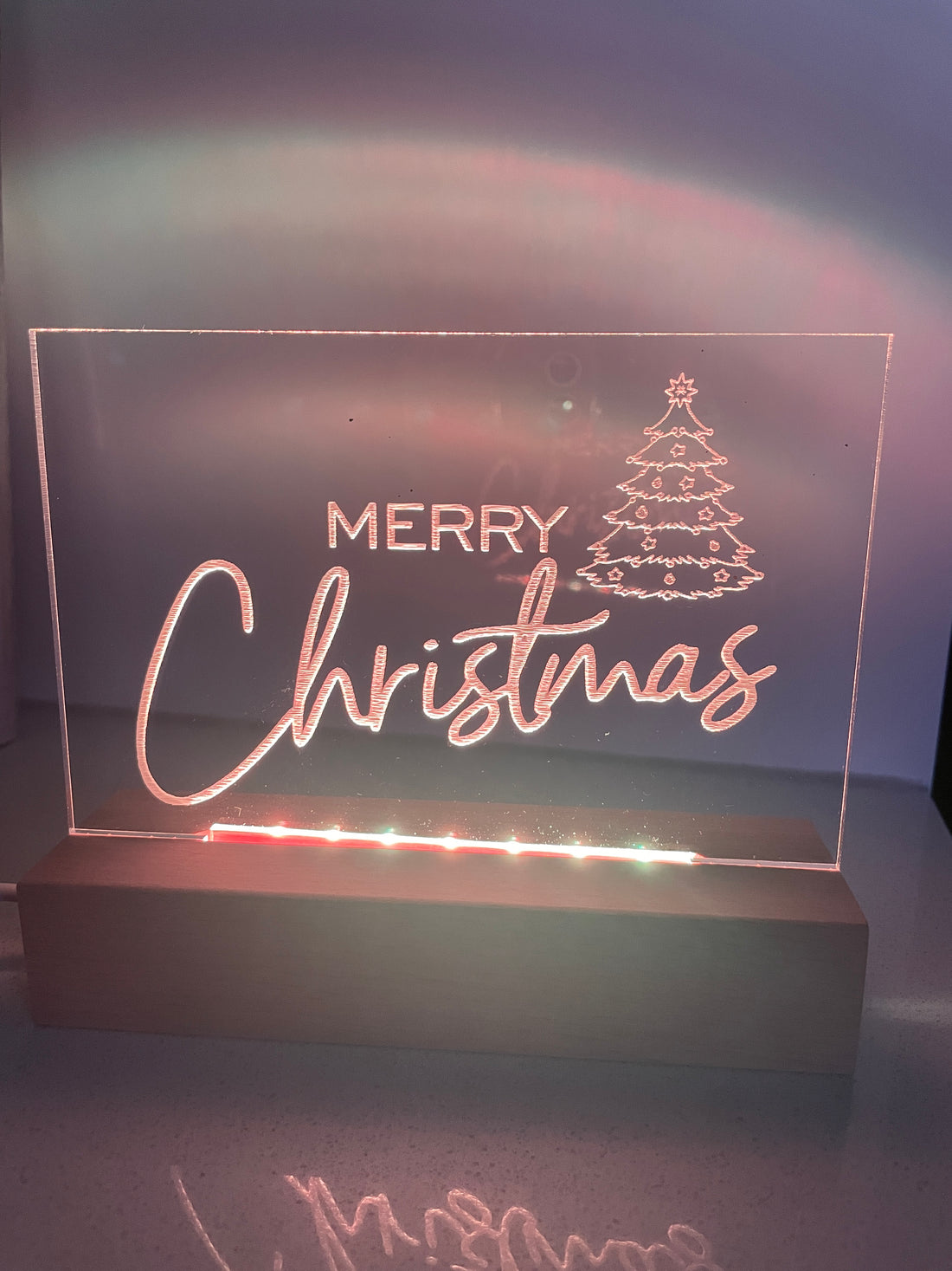 Merry Christmas LED light base and sign