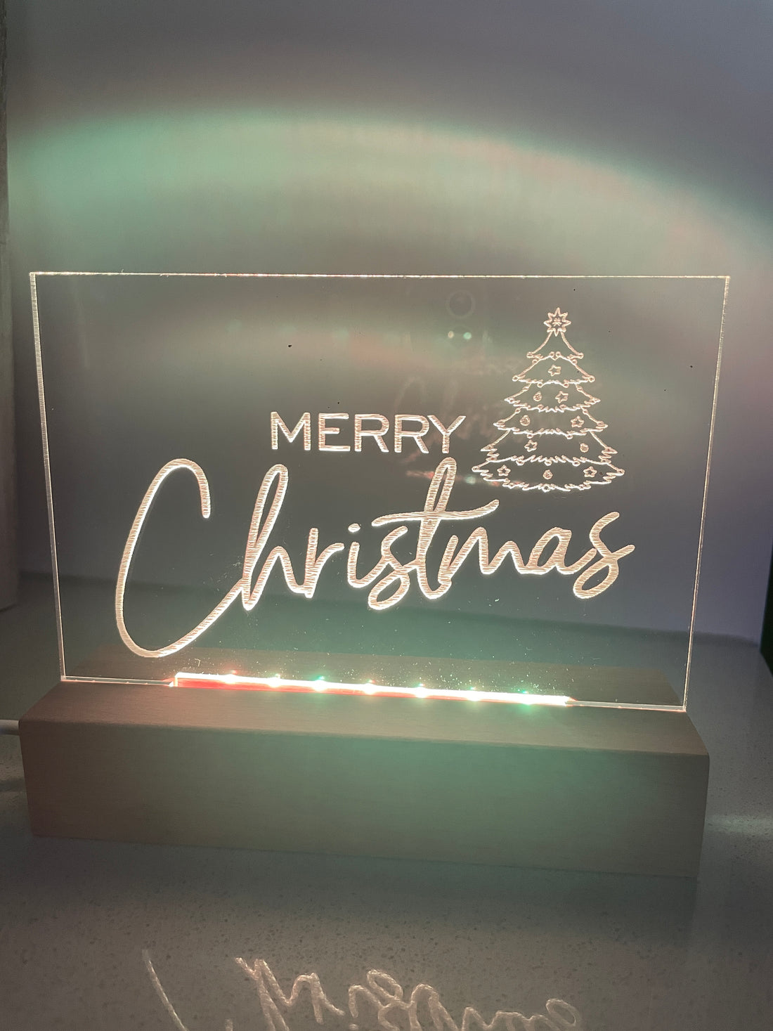 Merry Christmas LED light base and sign