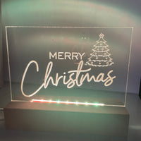 Merry Christmas LED light base and sign