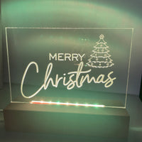 Merry Christmas LED light base and sign