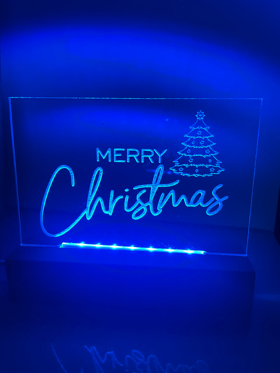 Merry Christmas LED light base and sign