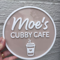 Personalised ACRYLIC Cubby Cafe Sign