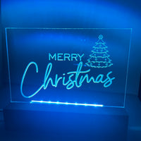 Merry Christmas LED light base and sign