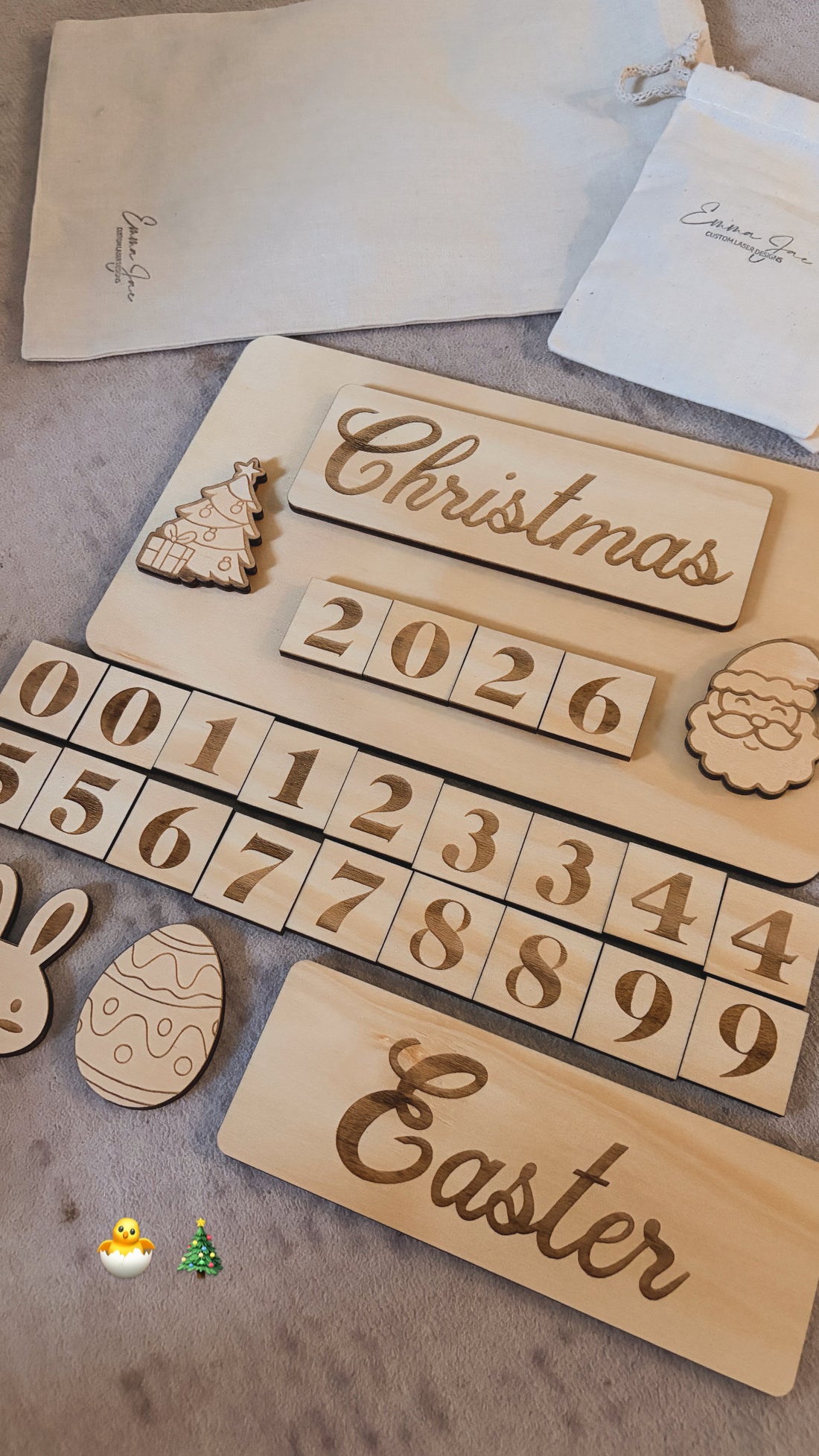Interchangeable Holiday Photo Board | Wooden Milestone Sign | Christmas, Easter & Yearly Photo Prop