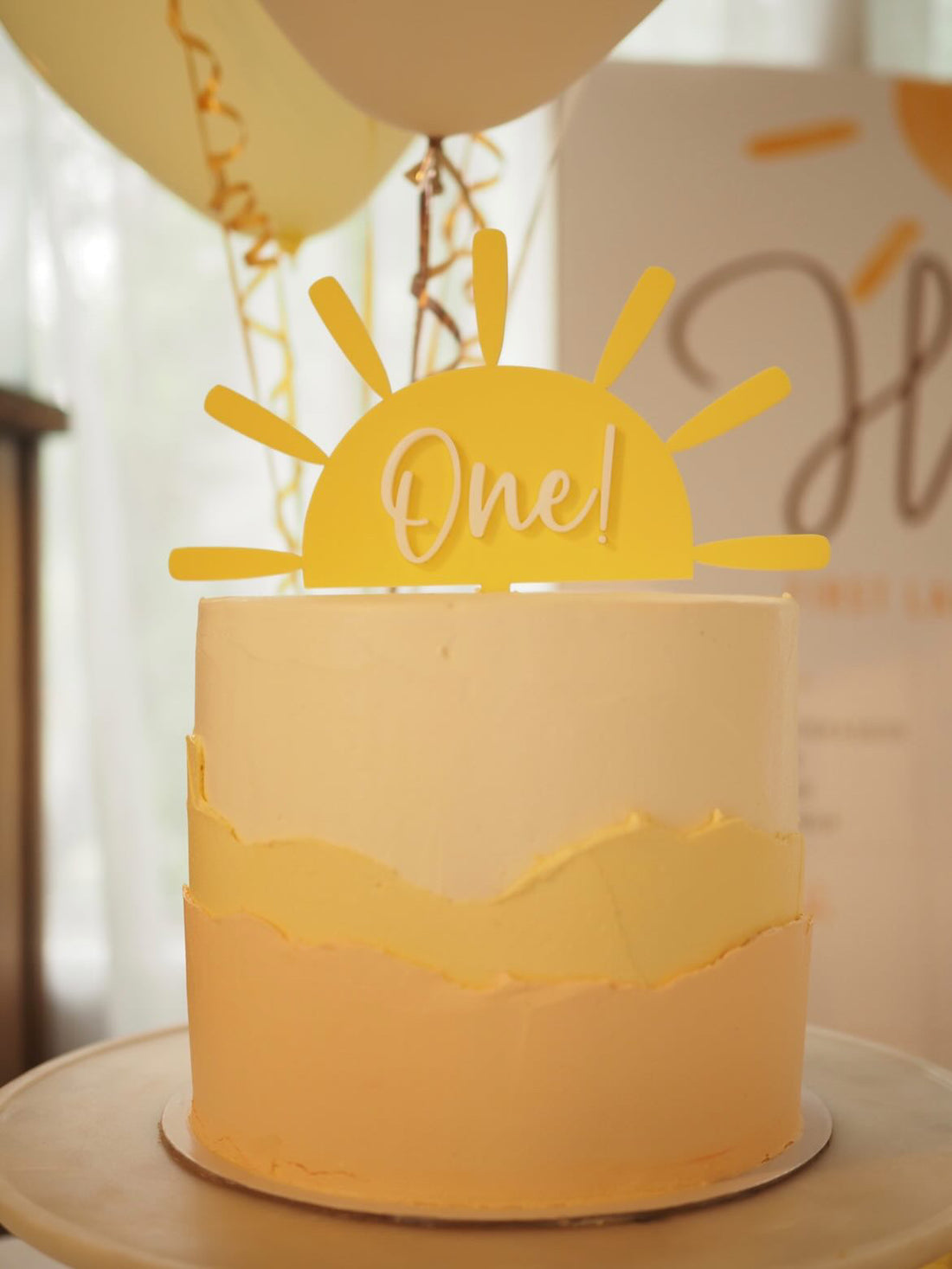 Sun Acrylic Cake Topper