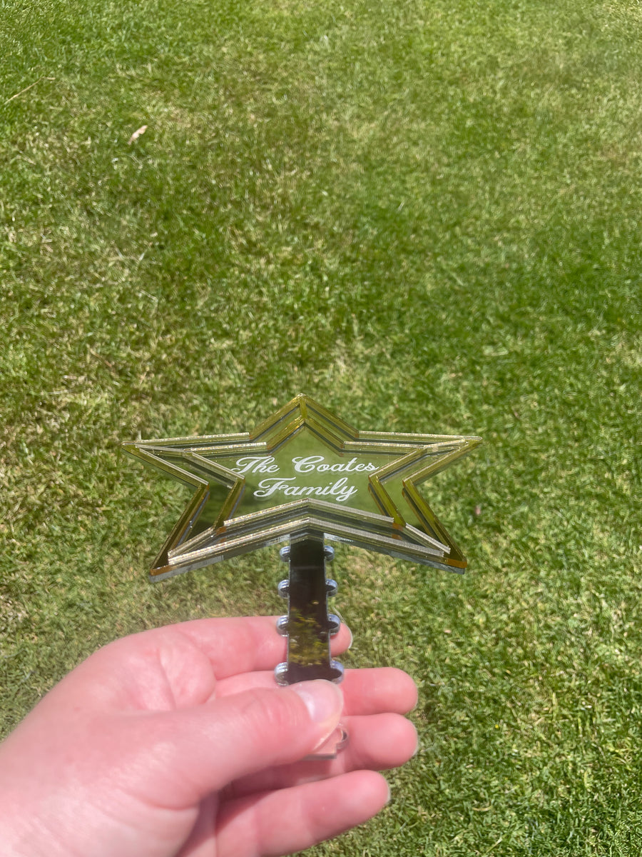 Personalised Christmas Star Tree Topper