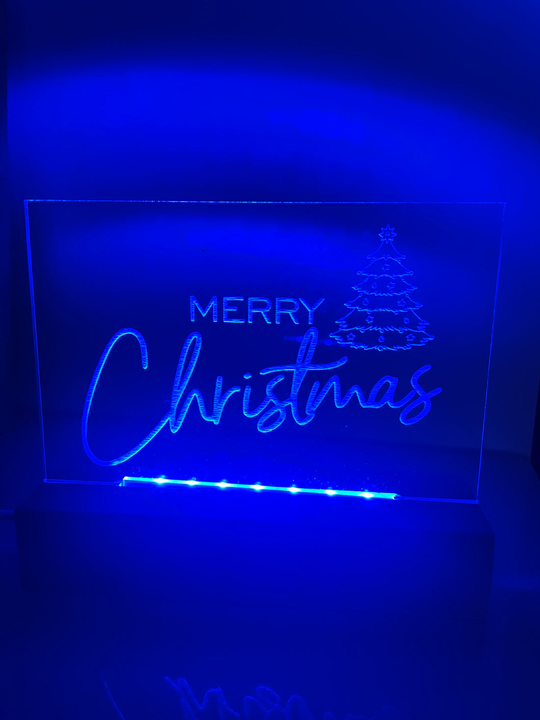 Merry Christmas LED light base and sign