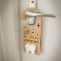Personalised Tooth Fairy Door Hanger with Tooth Holder