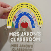 Acrylic Classroom Sign - Stationary Design