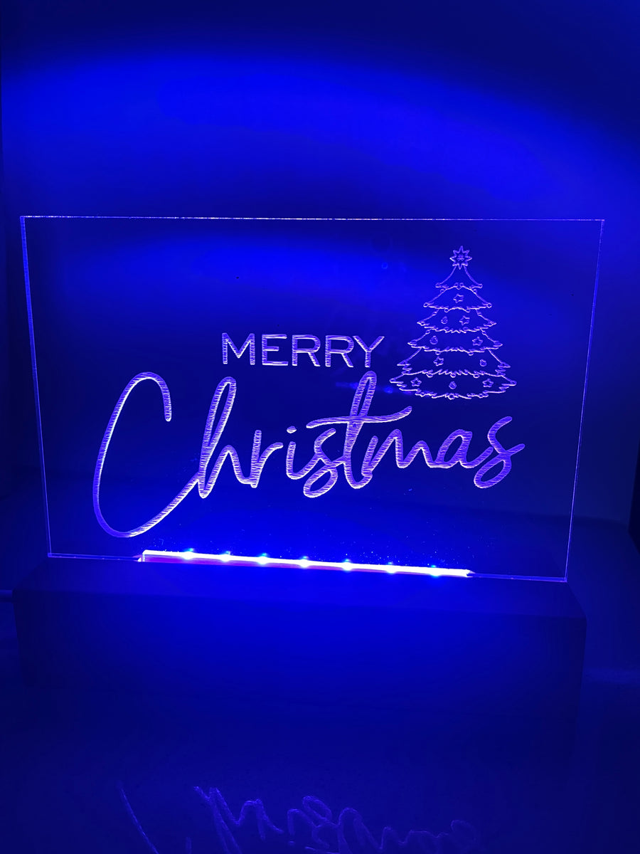 Merry Christmas LED light base and sign