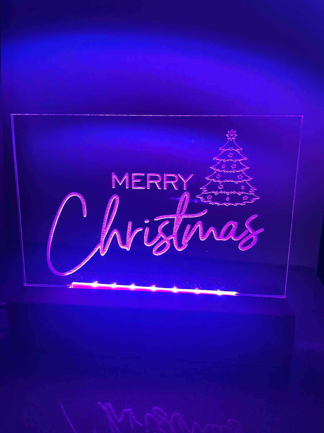 Merry Christmas LED light base and sign