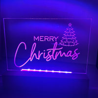 Merry Christmas LED light base and sign