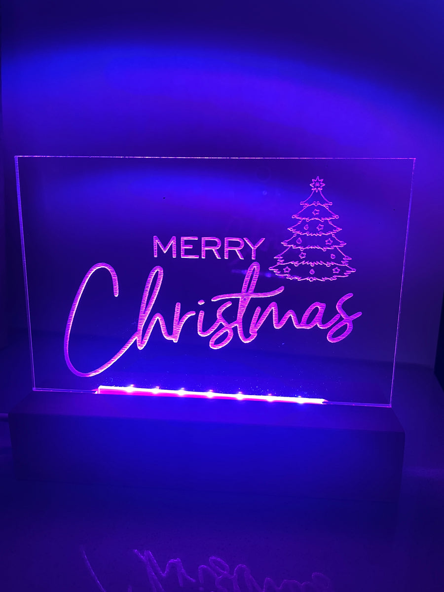 Merry Christmas LED light base and sign