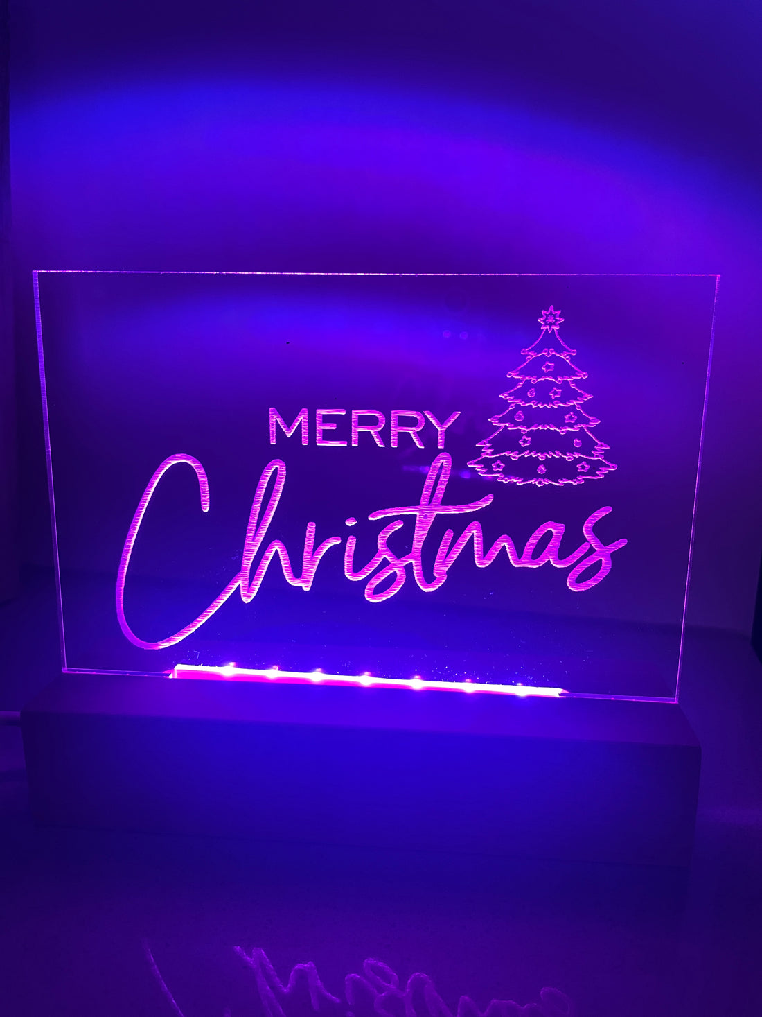 Merry Christmas LED light base and sign