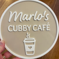 Personalised Cubby Café Sign – Custom Playhouse Décor (Acrylic)