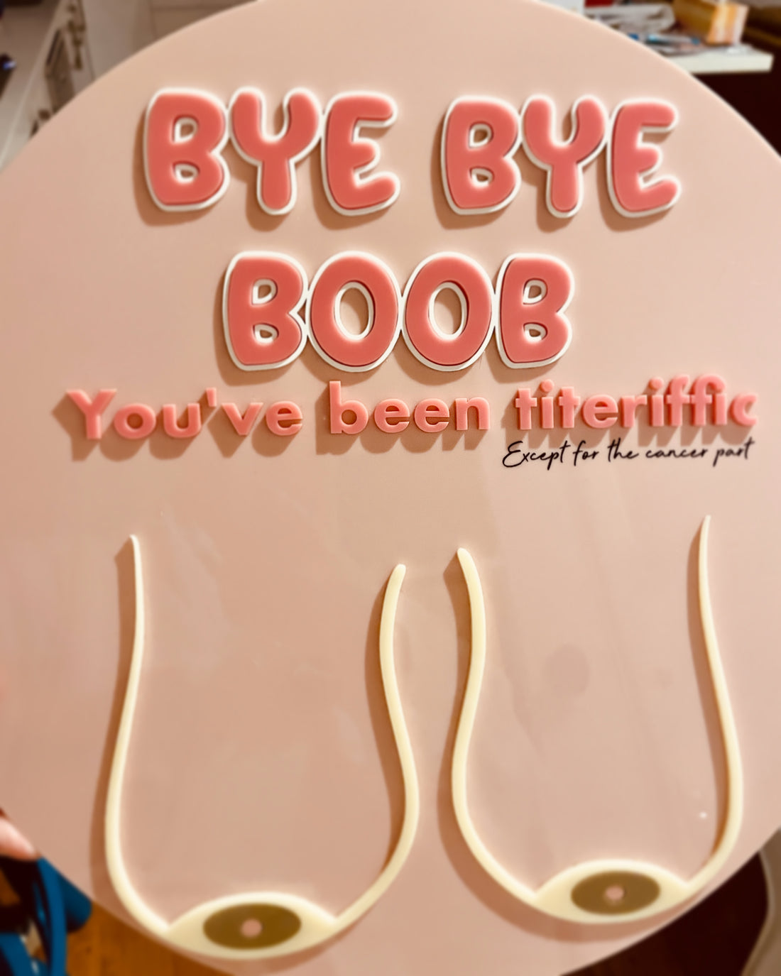 ‘Bye Bye Boob/ies’ Mastectomy Party Sign