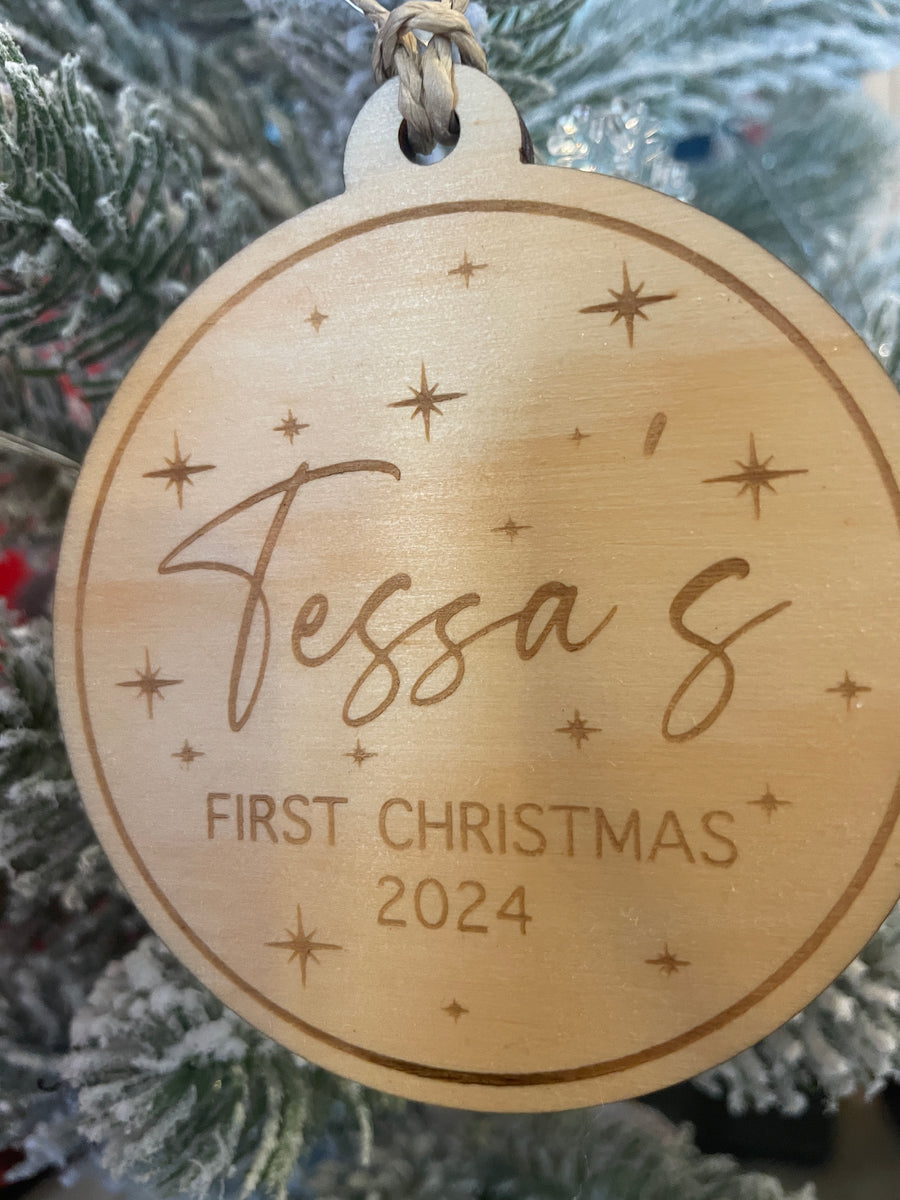 Personalised ‘My First Christmas’ Christmas tree decoration