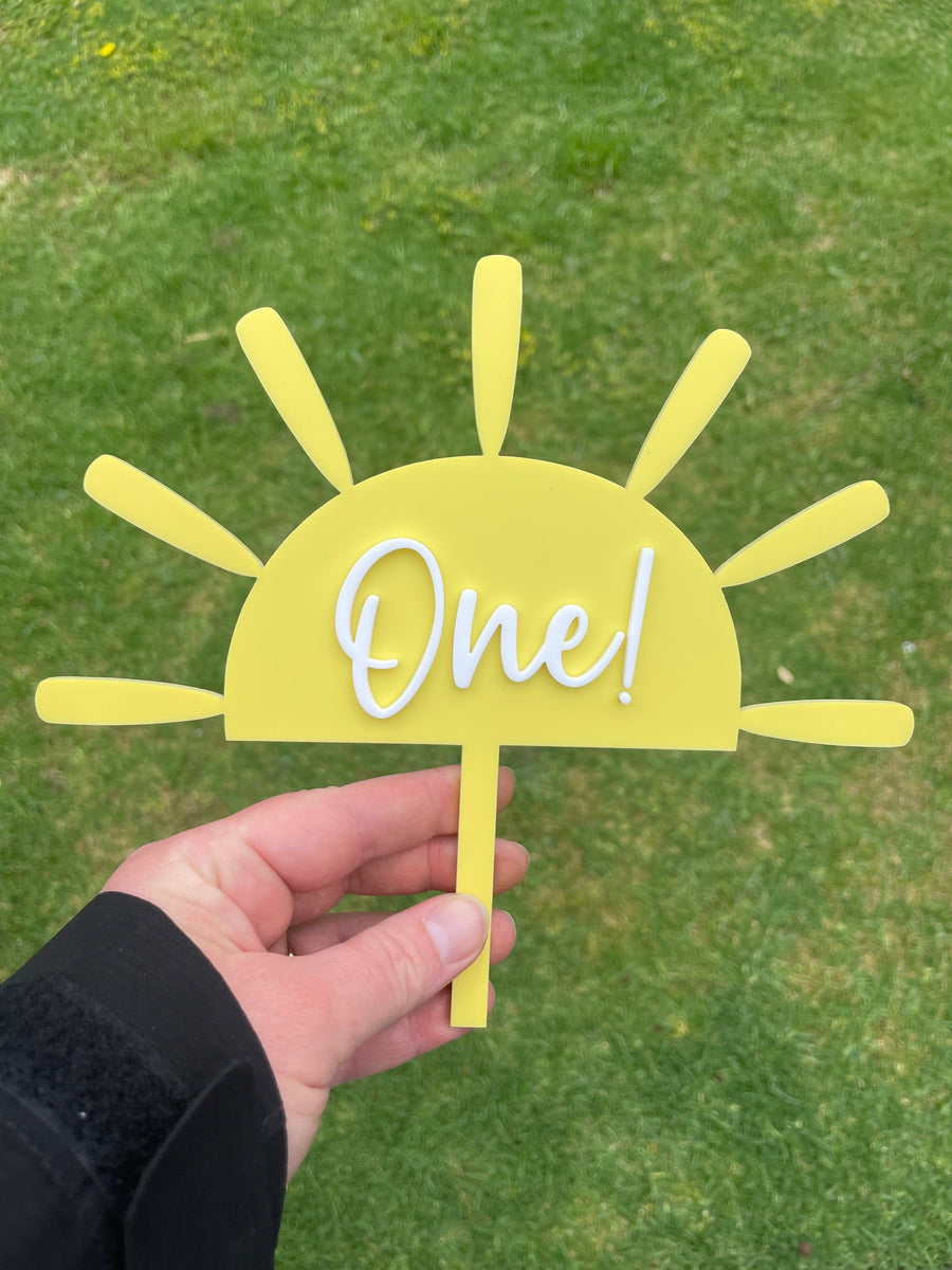 Sun Acrylic Cake Topper