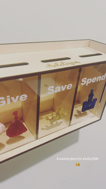 Give, Save, Spend Personalised Money Box