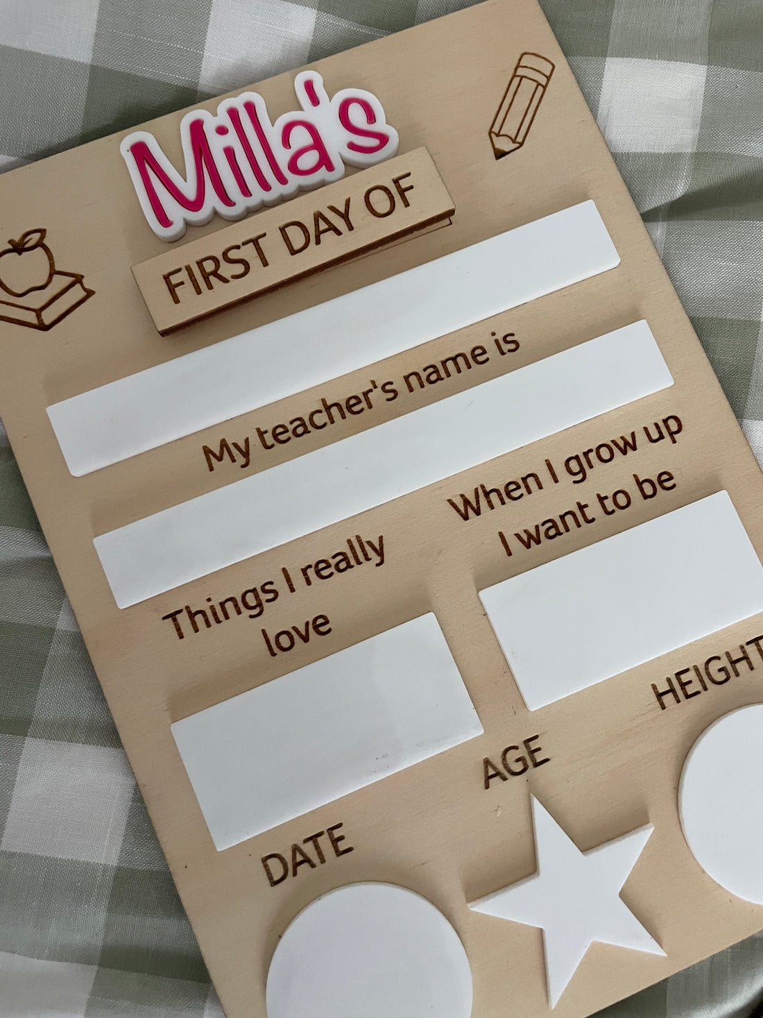 Personalised First & Last day of school boards - Interchangeable First/Last