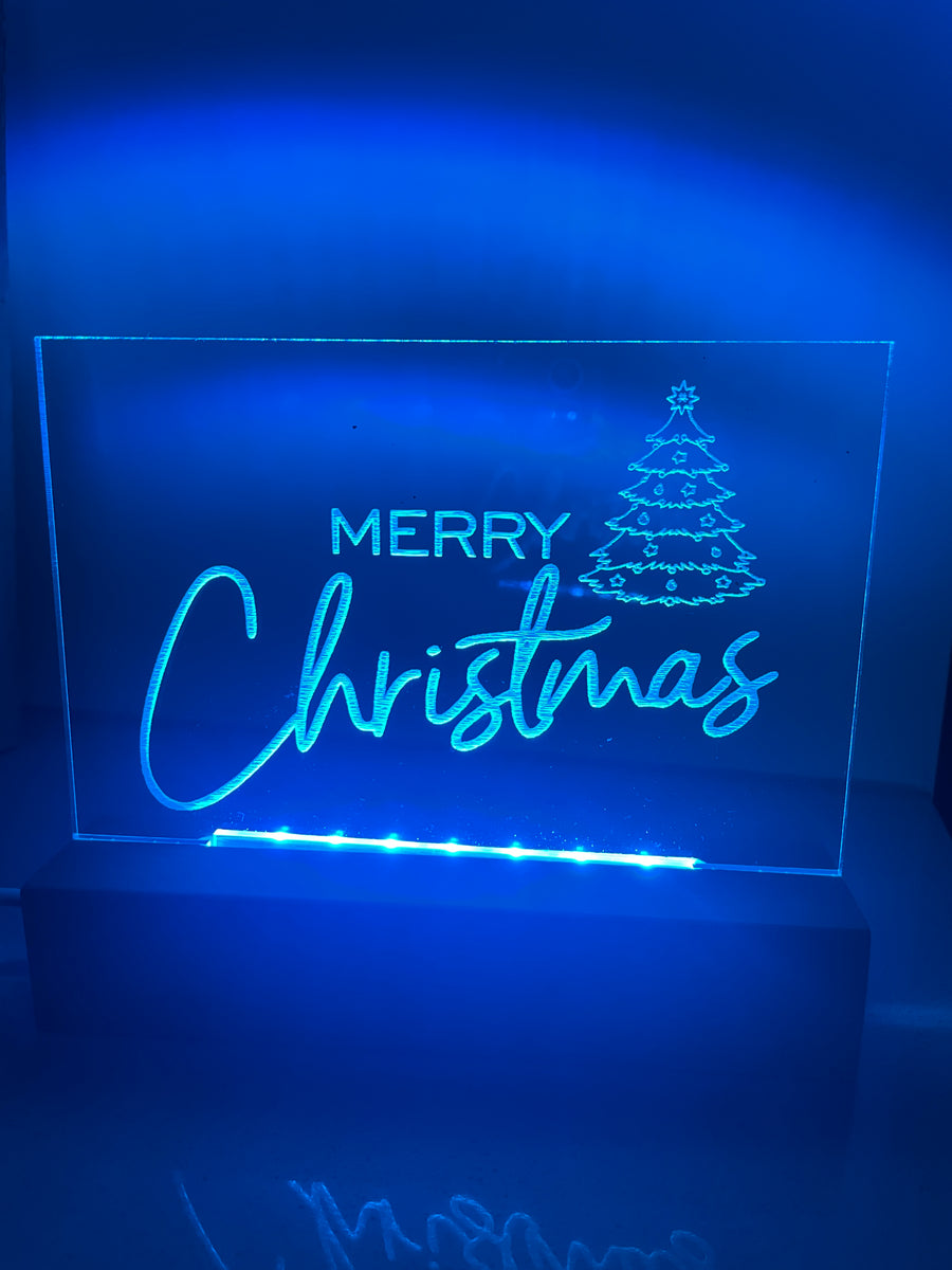 Merry Christmas LED light base and sign