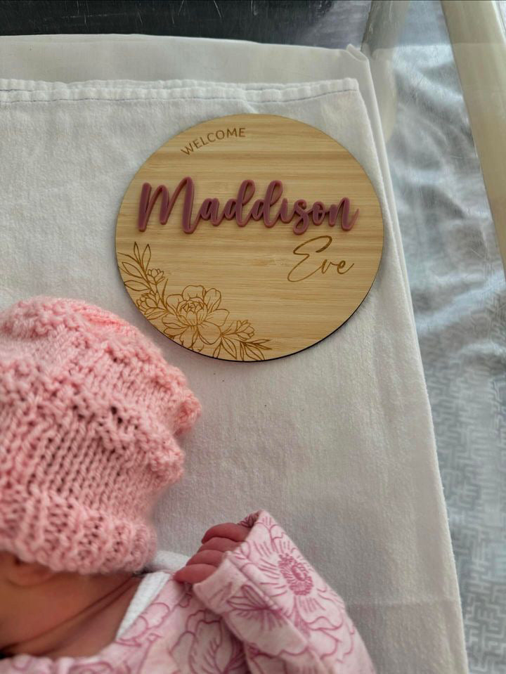 Personalised Newborn Welcome Sign – Maddison Eve Design