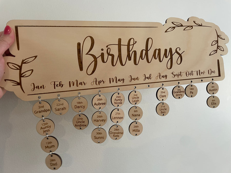 Birthday Calendar Wall Hanging