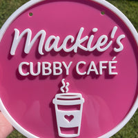 Personalised Cubby Café Sign – Custom Playhouse Décor (Acrylic)
