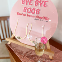 ‘Bye Bye Boob’ Mastectomy Party Pink Drink Tags