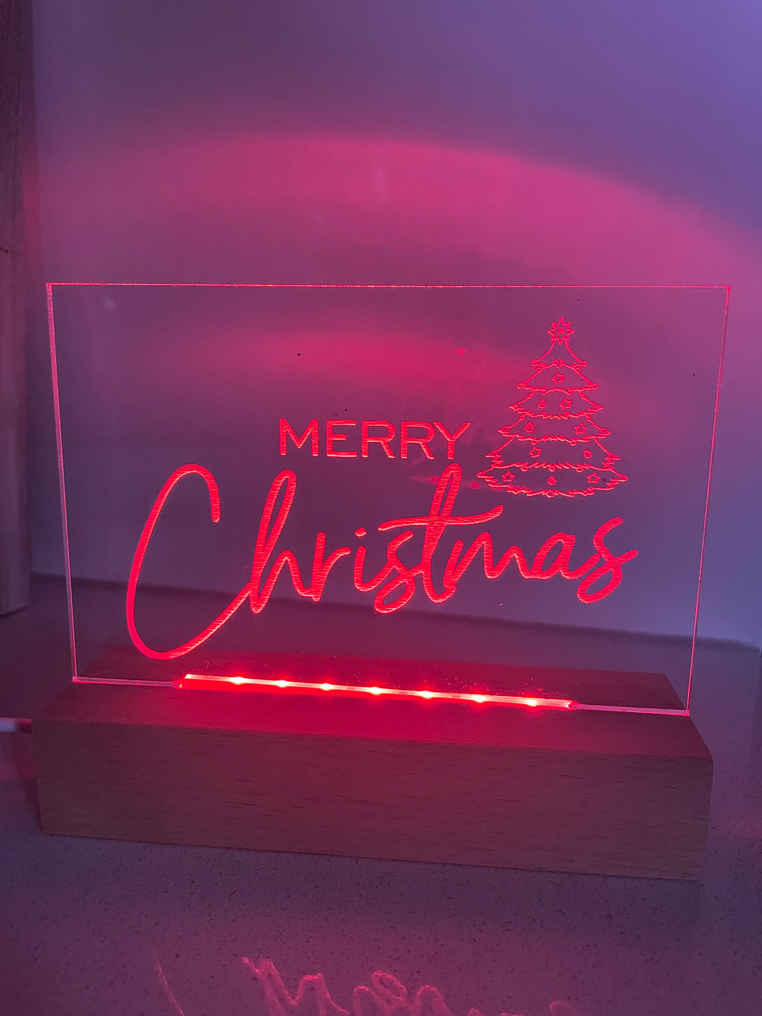 Merry Christmas LED light base and sign