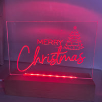 Merry Christmas LED light base and sign