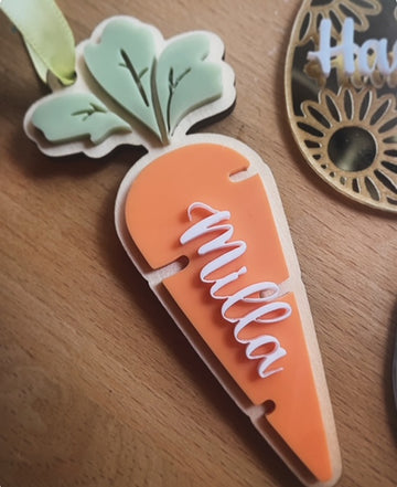 Personalised Carrot Basket Tags - FREE SHIPPING