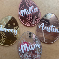 Personalised Easter Egg Table Name Decorations - Mirrored