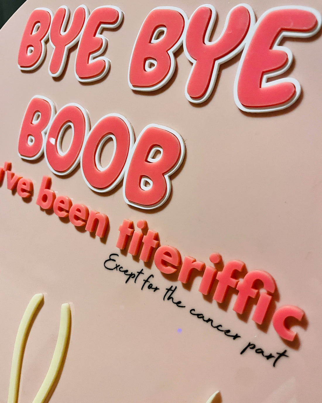 ‘Bye Bye Boob/ies’ Mastectomy Party Sign