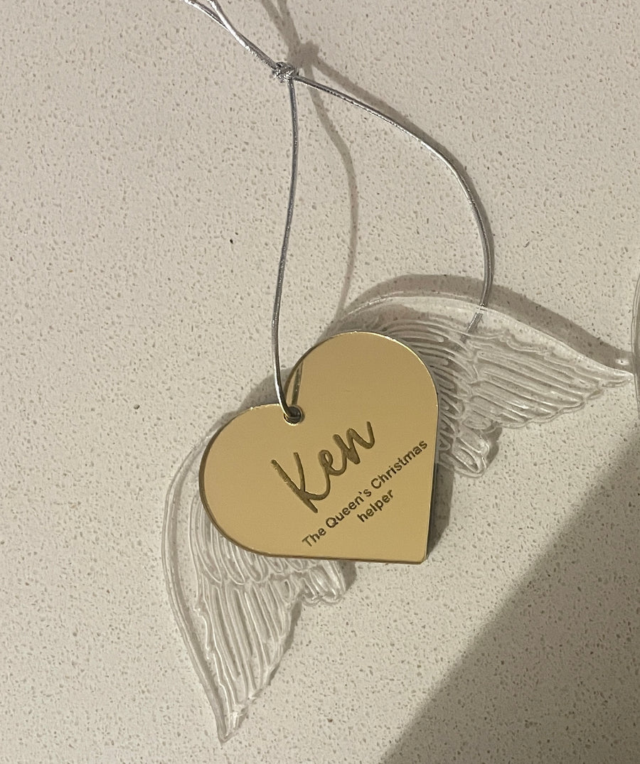 In Memory Angel Wings Christmas Decoration