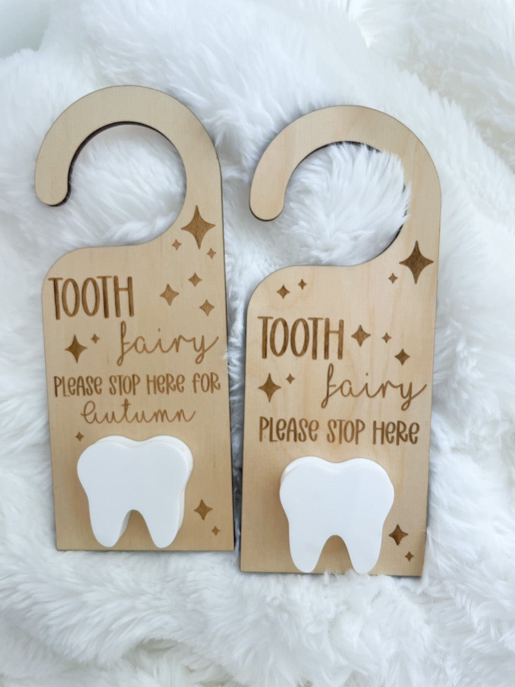 Personalised Tooth Fairy Door Hanger with Tooth Holder