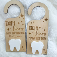 Personalised Tooth Fairy Door Hanger with Tooth Holder