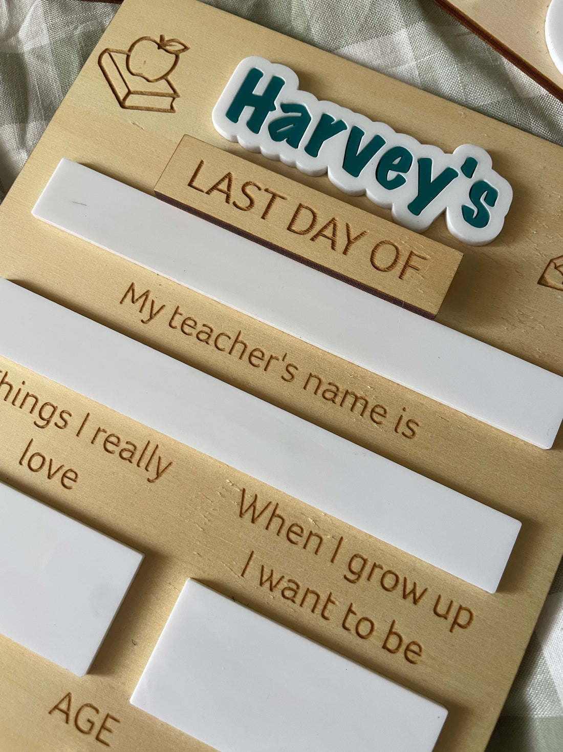 Personalised First & Last day of school boards - Interchangeable First/Last