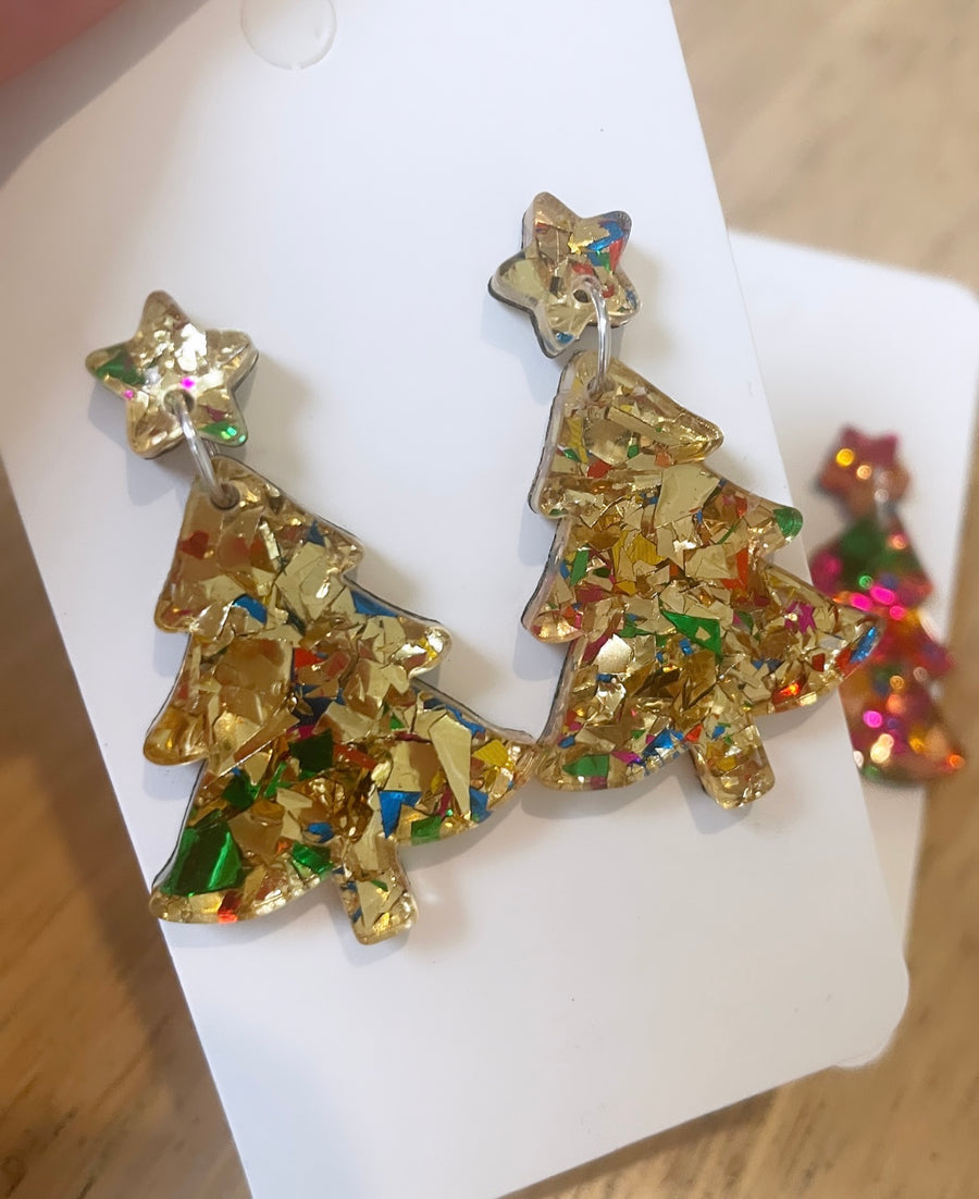 Christmas tree earrings