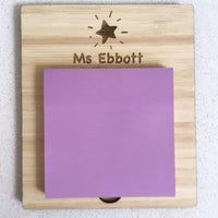 Personalised Bamboo Sticky Note Holder