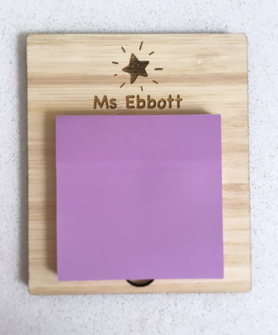 Personalised Bamboo Sticky Note Holder