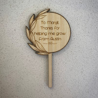 MINI Teacher Appreciation Personalised Planter Stick - Natural Bamboo