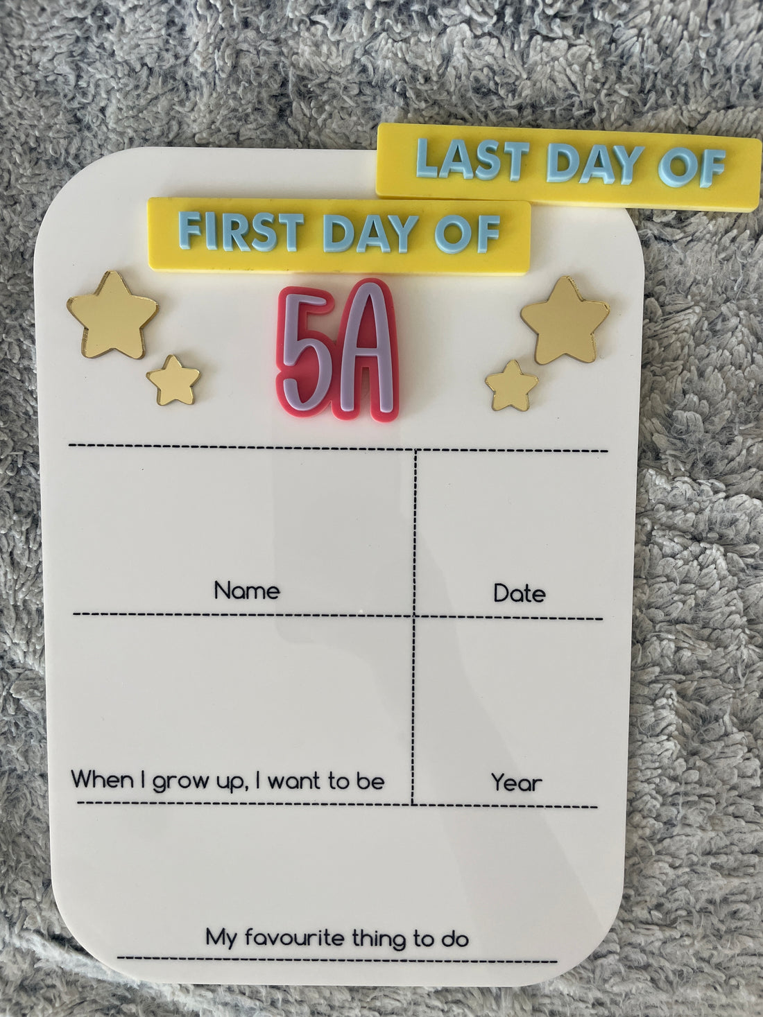 Classroom First & Last Day Board