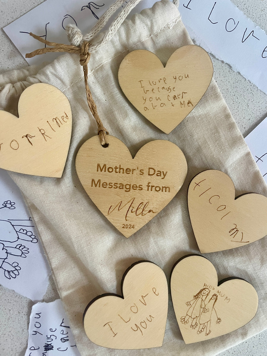 Personalised Hand Drawn or Written “Mother’s Day Messages”(x5 plus bag and disc)