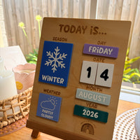 Today is… calendar board