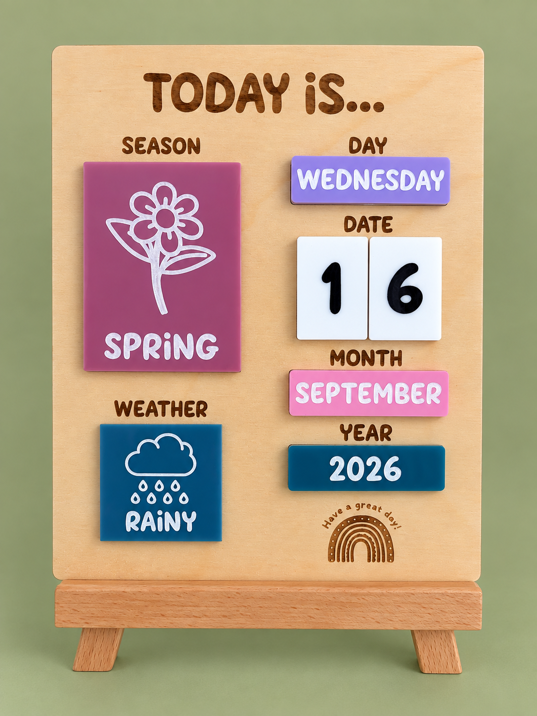 Today is… calendar board